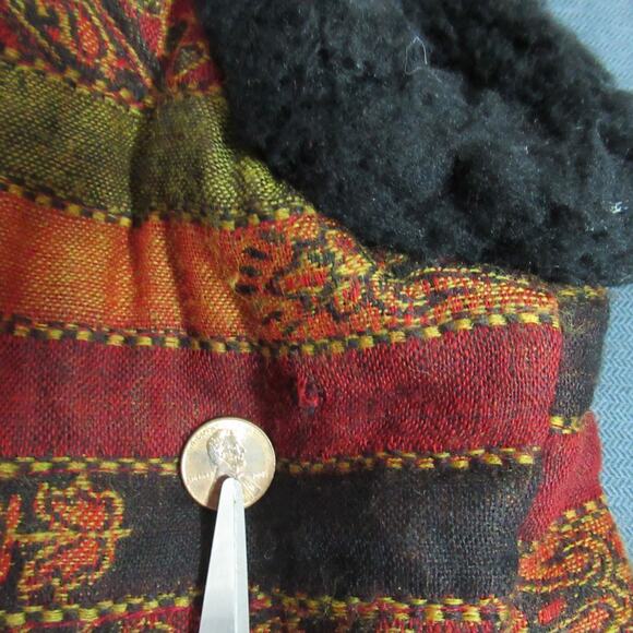 Vintage Anage Vest Womens Medium Wool Fur Lined Southwestern Aztec Hipster 90s - Picture 2 of 9